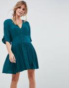Asos Casual Mini Tea Dress - Green