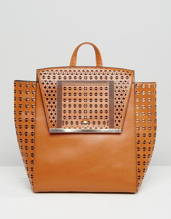 Asos Laser Cut Backpack - Tan