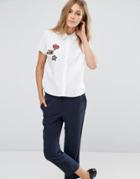 Mango Badge Detail Shirt - White