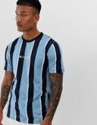 Nicce Stripe T-shirt In Blue - Blue