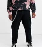 Asos Design Plus Original Fit Jeans In Black With Chain Detail