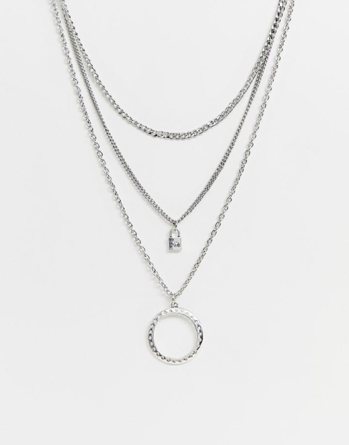 Designb Silver Layer Necklace - Silver