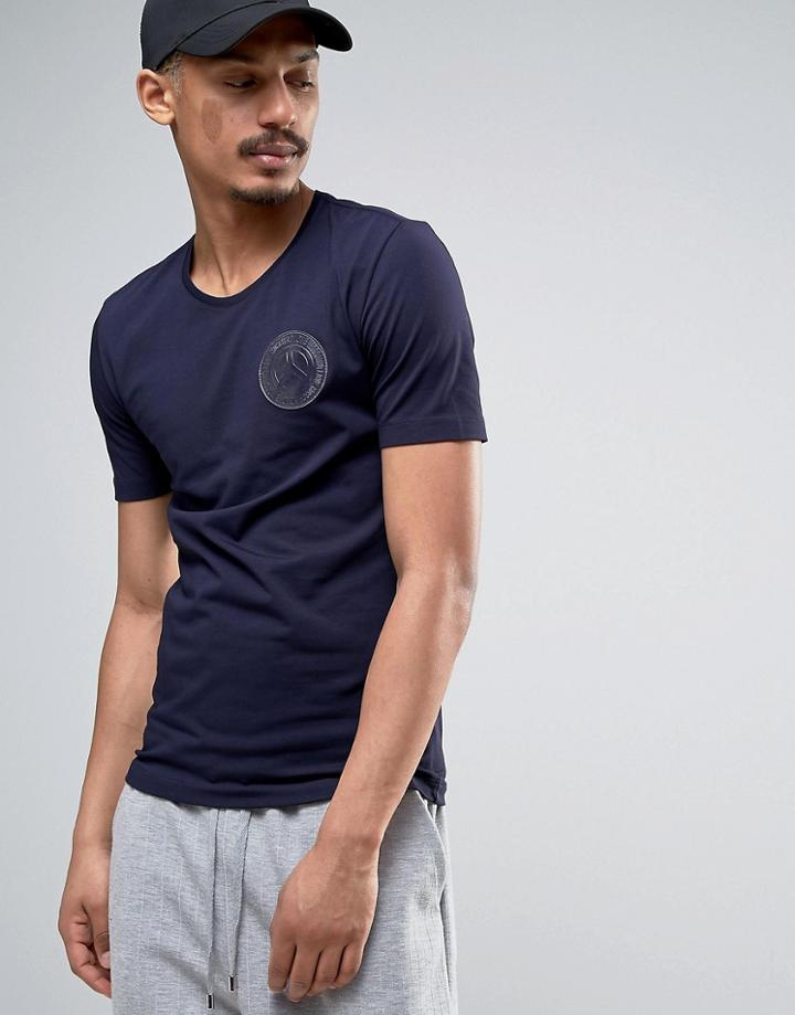 Love Moschino Clear Chest Logo T-shirt - Navy