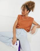 Weekday Kai Organic Cotton Sleeveless Sweatshirt In Brown