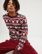 Another Influence Holidays Pattern Sweater-red