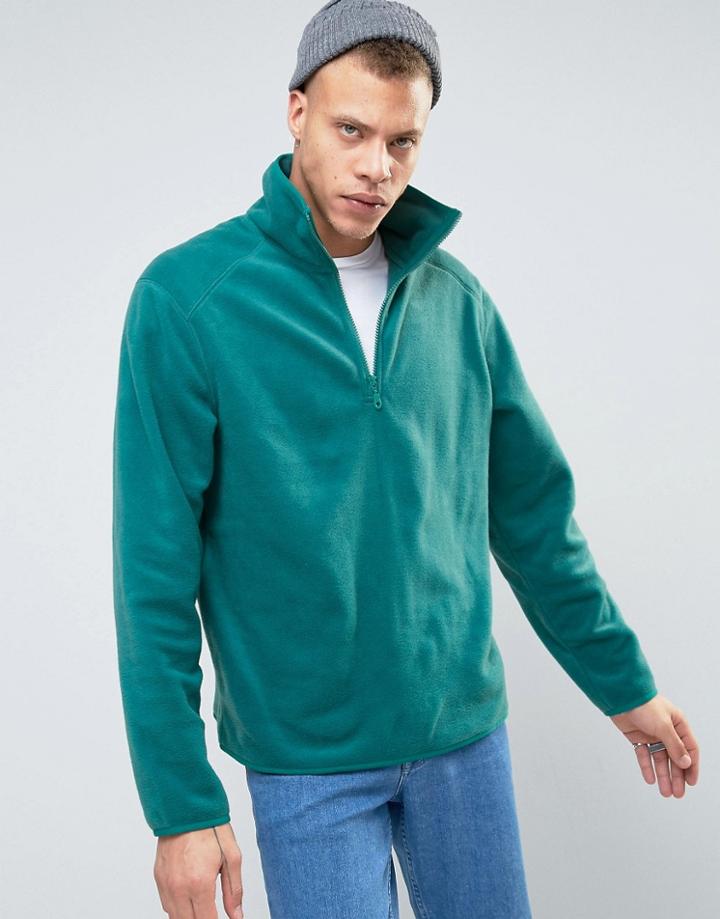 Weekday Bogdan Halfzip Sweater - Green