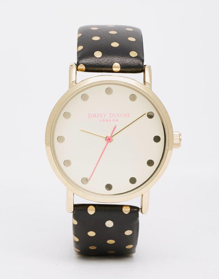 Daisy Dixon Polka Dot Leather Watch - Black