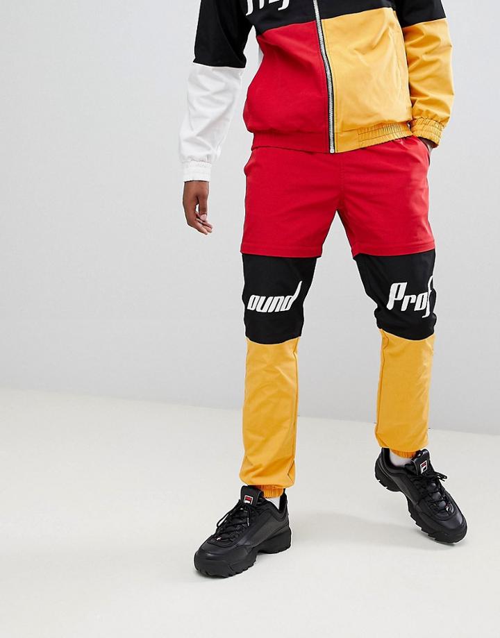 Profound Aesthetic Racing Track Joggers In Multi - Red