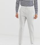 Asos Design Tall Tapered Smart Pants With Half Elasticated Waist In Textured Off White - White