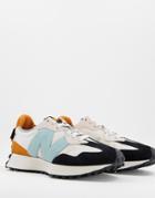 New Balance Premium 327 Sneakers In White Orange And Blue