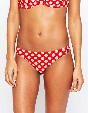 La Belle Rebelle Cosmic Dancer Red Polka Dot Bikini Bottoms - Red Polka Dot