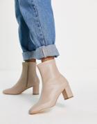 Ever New Square Toe Ankle Boots In Beige-neutral