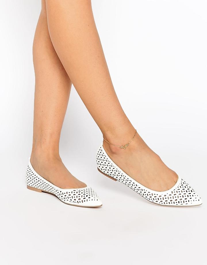 Asos Lullaby Pointed Ballet Flats - White