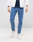 Asos Stretch Slim Ankle Grazer Jeans Retro Mid Wash - Blue
