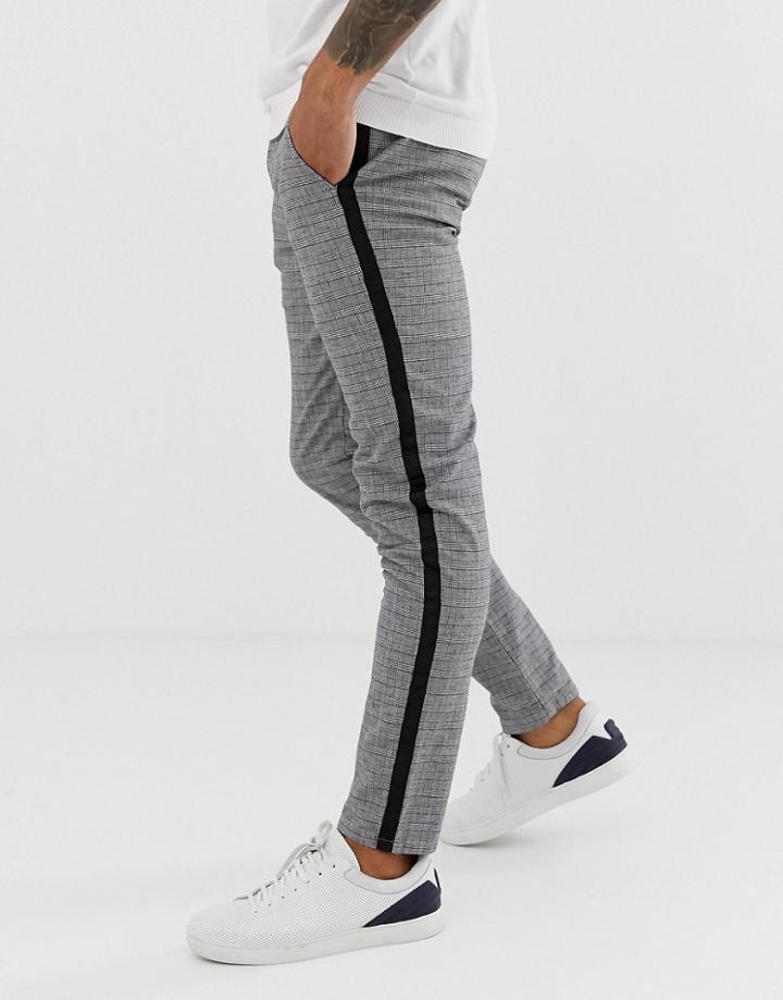 River Island Skinny Chinos In Gray Check - Gray