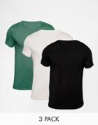 Asos Muscle T-shirt With Crew Neck 3 Pack Save 17%