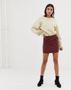 Only Faux Leather Skirt-brown