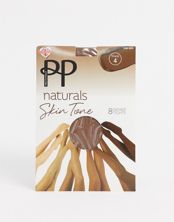 Pretty Polly Naturals Skin Tone 8 Denier Tights In Mid-neutral
