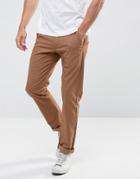 Farah Elm Slim Fit Chino In Camel - Beige