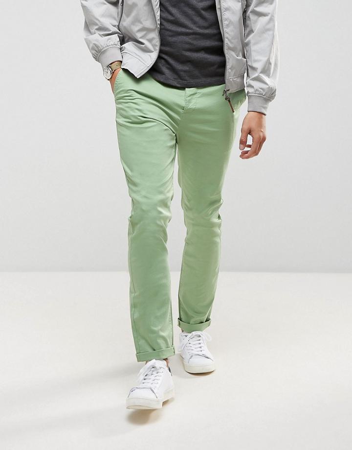 Asos Skinny Chinos In Light Green - Green