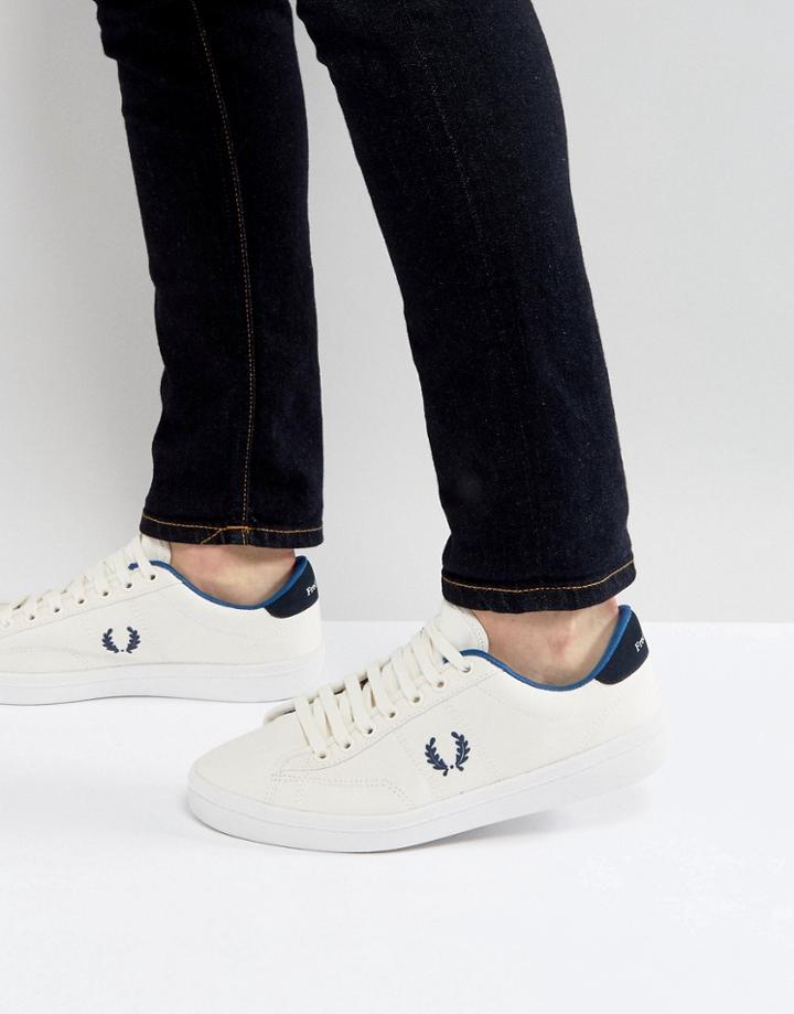 Fred Perry B2 Tennis Canvas Sneakers In White - White