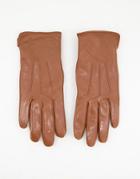 Barney's Originals Real Leather Gloves With Touch Screen Compatibility In Tan-brown