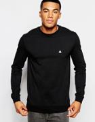 Asos Muscle Sweatshirt With Embroidery In Black - Black