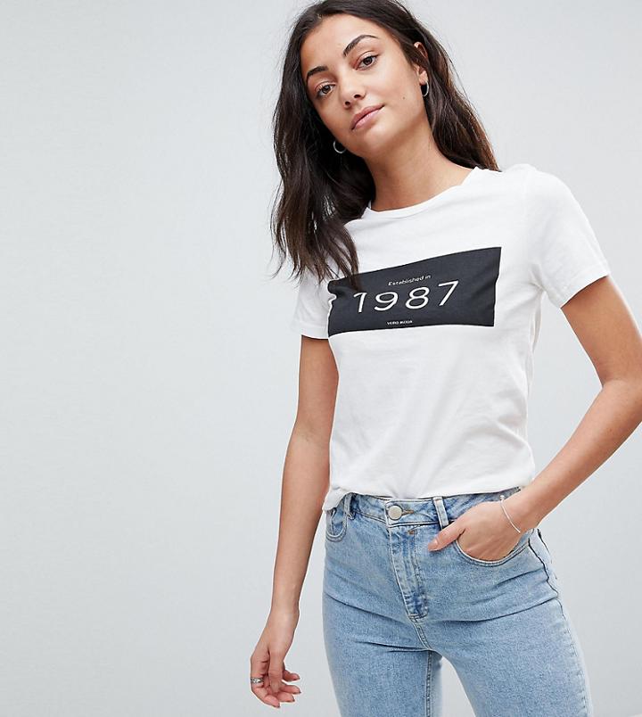 Vero Moda Tall 1987 T-shirt - White