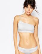 Weekday Reef One Shoulder Bikini Top - Silver