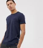 Brave Soul Tall Raw Edge T-shirt-navy