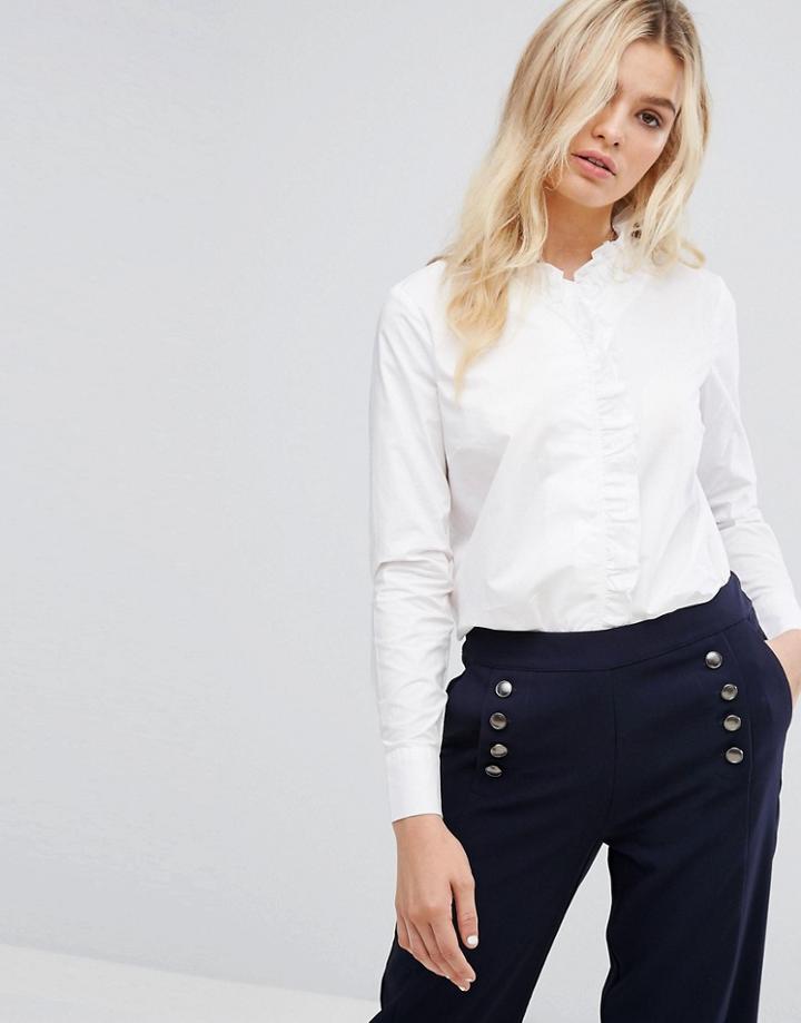 Y.a.s Frill Detail Shirt - White