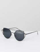 Jeepers Peepers Round Metal Sunglasses In Matte Black - Black