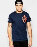 G-star T-shirt Lesheim Crewneck A Logo Print In Saru Blue - Saru Blue