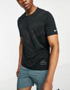 Nike Running Dri-fit Run Division Flash Graphic T-shirt In Black