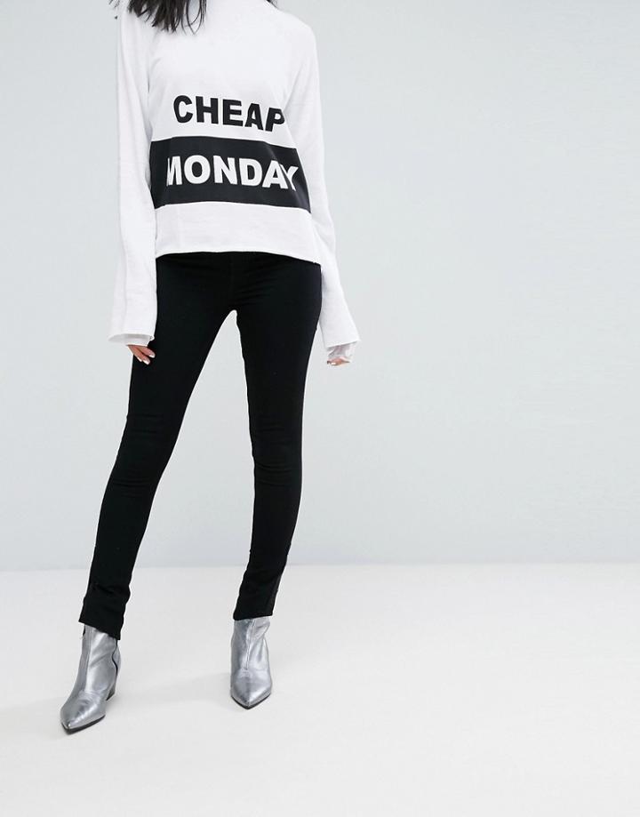 Cheap Monday High Spray Tux Satin Jeans - Black