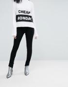Cheap Monday High Spray Tux Satin Jeans - Black