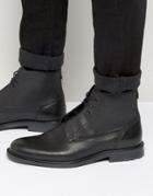 Boss Orange Cultroot Leather Lace Up Boots - Black