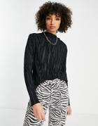 Bolongaro Trevor High Neck Plisse Top In Black - Part Of A Set