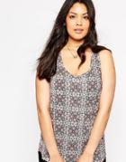 New Look Curve Geo-tribal Zip Back Tank - Multi