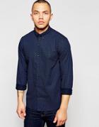 Dickens And Browne Poplin Paisley Print Shirt - Blue