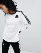 Kappa Long Sleeve T-shirt With Small Chest Logo And Taping - White