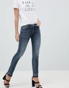 Boss Casual Skinny Jeans With Raw Hem - Blue