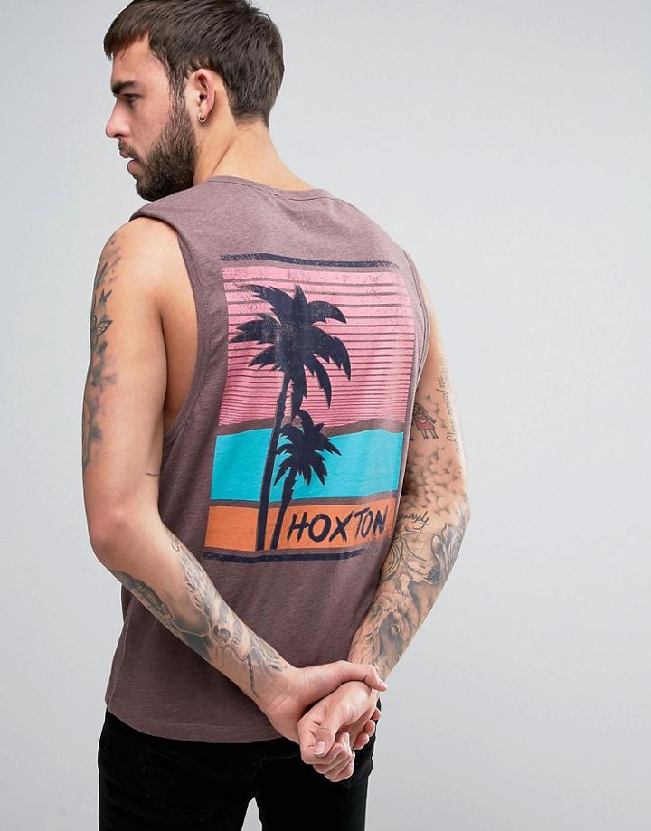 Hoxton Denim Tropical Print Tank - Pink