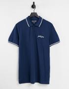 Jack & Jones Originals Polo With Small Chest Logo In Navy