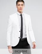 Noak Super Skinny Blazer In Cotton With Stretch - White