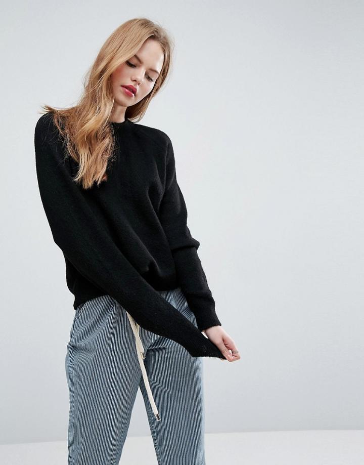 Asos Sweater In Oversized With Crew Neck - Black