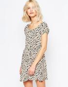 Brave Soul Daisy Off Shoulder Dress - Daisy Print