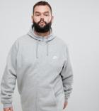 Nike Plus Club Zip Hoodie In Gray