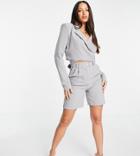 4th & Reckless Tall Cropped Wrap Around Blazer In Gray