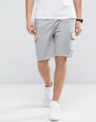 Asos Skinny Jersey Shorts With Cargo Pockets In Gray Marl - Gray